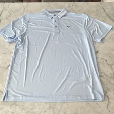 Callaway Opti-Dri Men's Light Blue Geometric Golf Polo Shirt L Short Sleeve