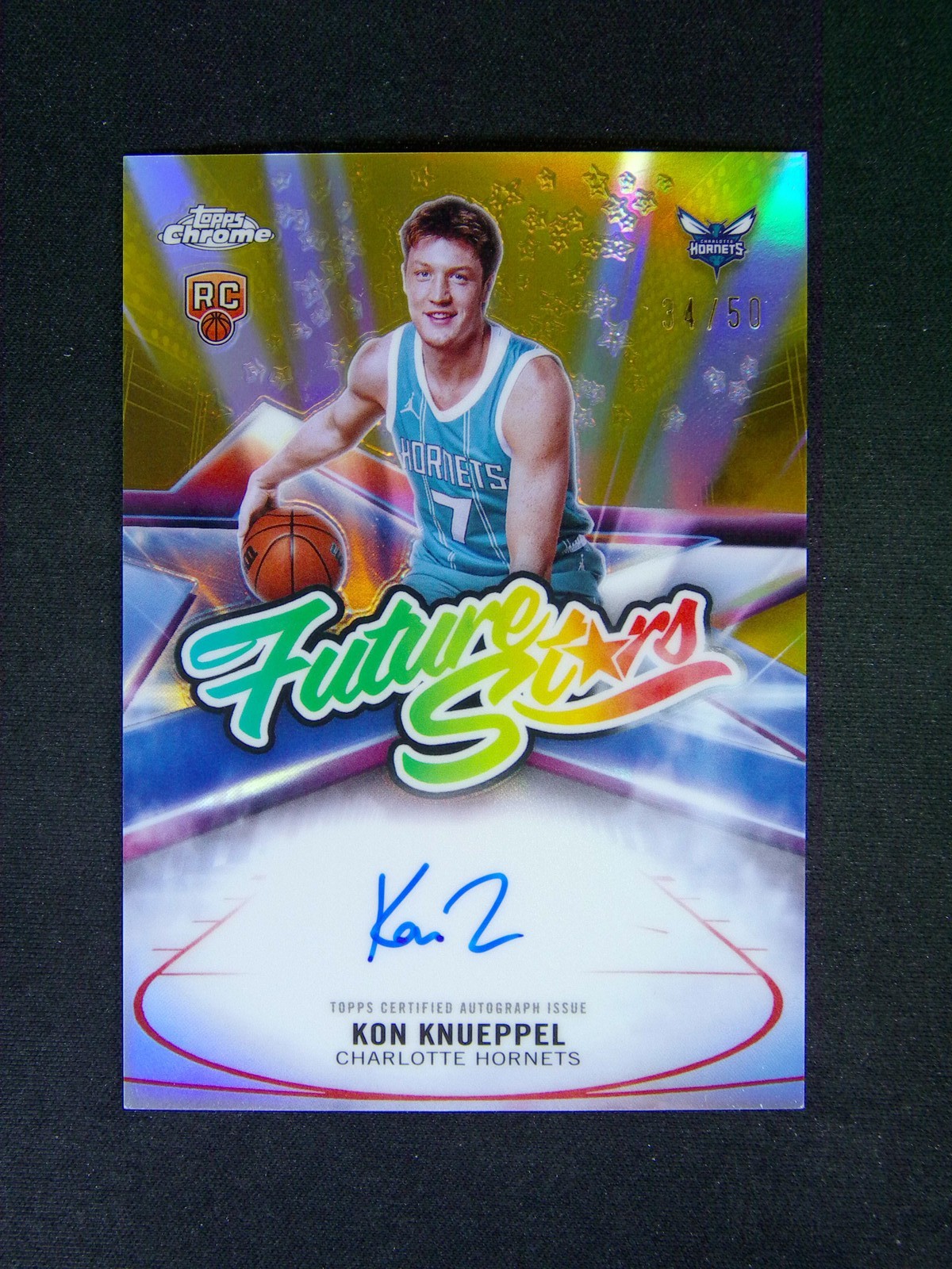 2025-26 Topps Chrome Kon Knueppel RC Rookie Future Stars Auto Gold Refractor /50