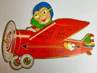 2 Vintage Airplane Valentines 1930 - 1940's movable and foldout — photo 5