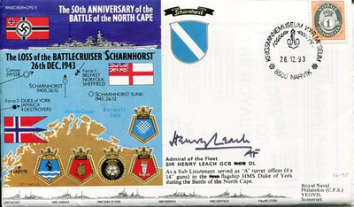 #ad Henry Leach Admiral Of The Fleet Battle North Cape WWII War Signed Autograph $29.99