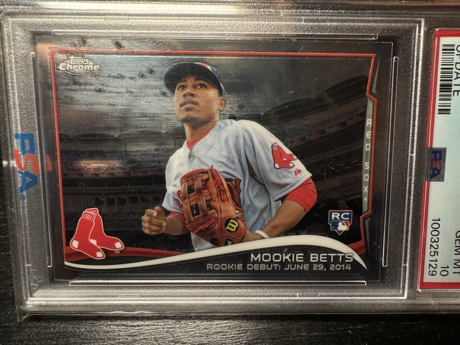 2014 Topps Chrome Update Mookie Betts MB46 (RC) PSA 10 Gem Mint Dodgers view 2