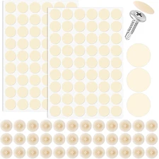 108Pcs Self-Adhesive Screw Cover Stickers & 50Pcs Plastic Caps, Non-Faded Screw 