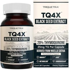 20% Thymoquinone Black Seed Oil Extract Capsules - TQ-Advanced 4X: Potent Th