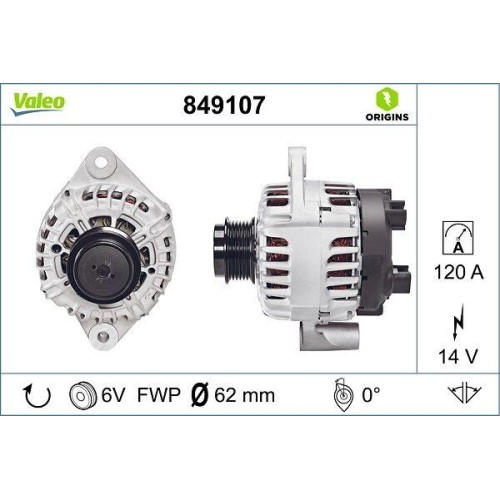 Generator Valeo 849107 Valeo Origins New Oe Technologie FüR Alfa Romeo Fiat Opel-image