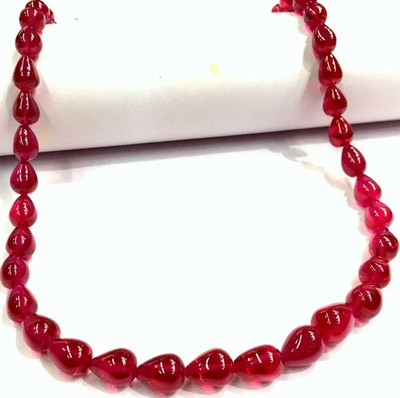 Extremely Beautiful Ruby Corundum Smooth Beads Briolettes Teardrop Ruby Beads.