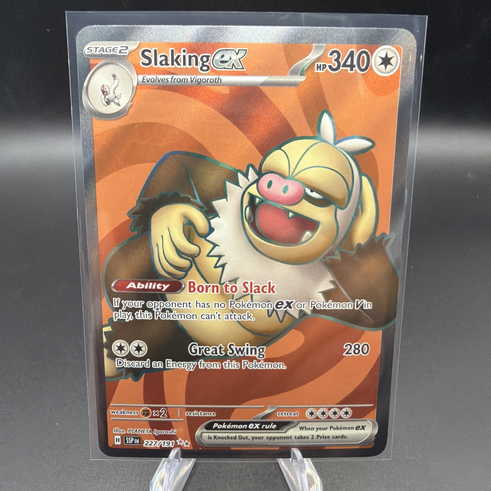 Slaking ex - 227/191 - SV08: Surging Sparks - Pokemon TCG - LP - Full Art - HOLO