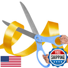 25" Light Blue Ribbon Cutting Scissors Giant Ceremonial Scissors for Grand Ope