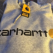 Carhartt Hoodie Loose Fit Midweight Logo Sleeve Graphic Work Sweatshirt Medium