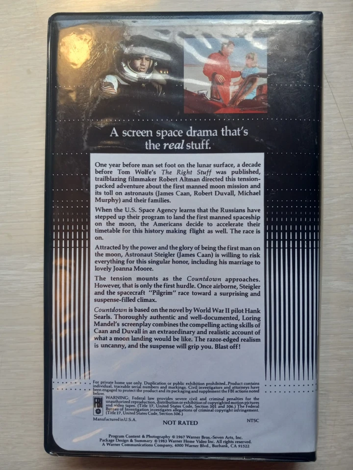 COUNTDOWN  VHS Release Clamshell Warner Bros - 1983 - James Caan Si-Fi — 第 3/4 张图片