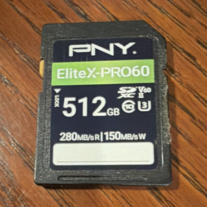 PNY EliteX-PRO60 512GB SDXC Memory Card, 280mb/sR , 150mb/sW, Class 10
