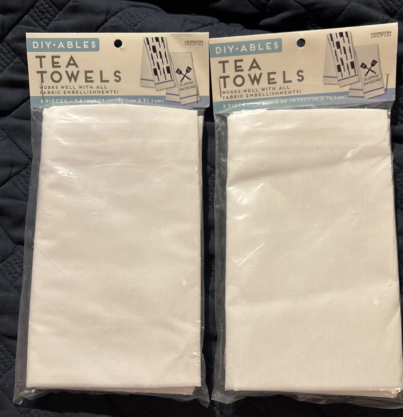 S For Embroidery 2 Sets Of 2 Cotton Kitchen Dish Towel 28x28