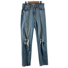 Madewell The Perfect Vintage Straight Jean Light Wash Distressed High Rise 25