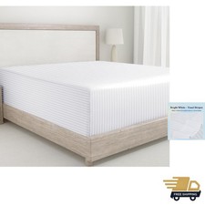 King Fitted Sheet Only Deep Pocket - Soft 400 Thread Count Sateen, Natural 10...