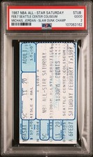 1987 NBA ALL STAR Ticket Michael Jordan Dunk Contest 1st Title! POP 1, 2 Higher