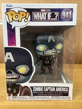 Funko Pop Marvel Studios What If? #941 Zombie Captain America Used Minor Box Dmg