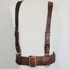 WW1 - SAM BROWNE BELT - BOER WAR DOUBLE STRAP -  BRITISH LEATHER MILITARY ARMY M