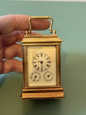 Bronze multi dial miniature carriage clock