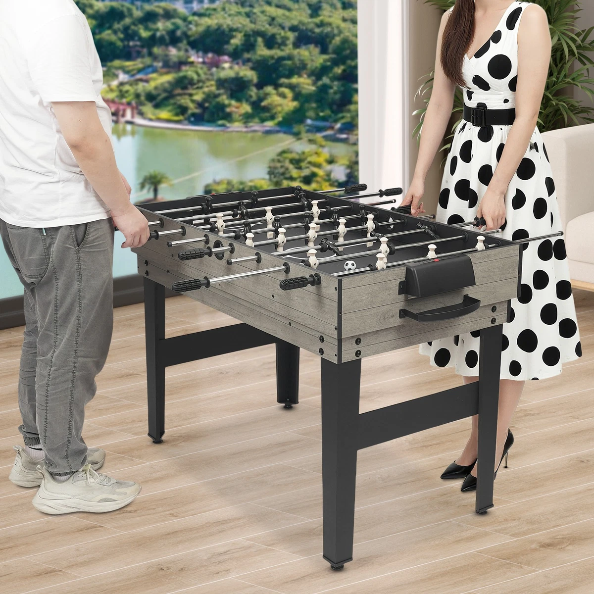10-In-1 Multifunktionstisch Spieltisch Multispieltisch Bodenständer 122*60*80 cm