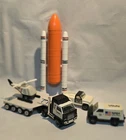 Vintage Tonka NASA Space Toy Lot: Shuttle Fuel Tank Rig & Support Vehicles Truck