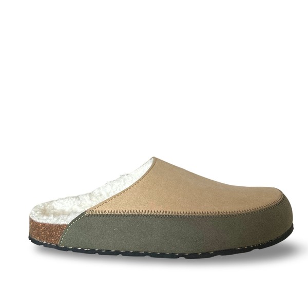 Zapatillas veganas zuecos acolchados planos unisex algodón orgánico corcho microfibra flexible