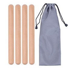 2 Pairs Classical Wood Claves Musical Percussion Instrument, 8 Inch Rhythm Na...