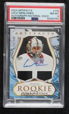 2023 Artifacts Rookies Gold Material Relics /149 Leevi Merilainen PSA 8 Auto 3hd