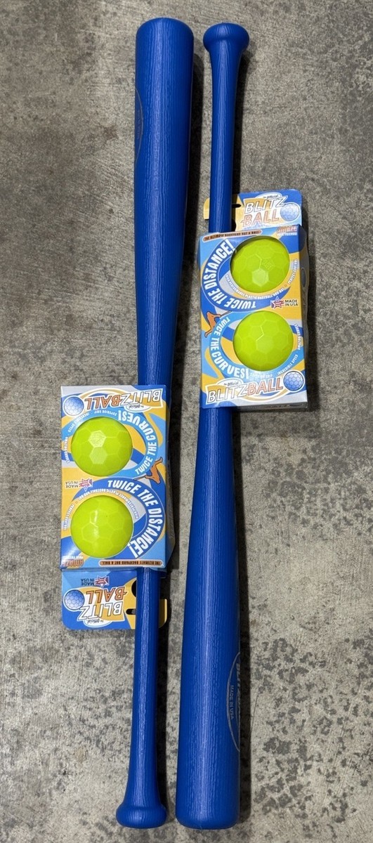 Lot Of Two (2) Blitzball Plastic Bat & Ball Combo Set 4 Balls & 2