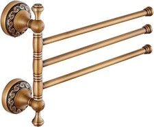 Swivel Towel Bar Antique Brass 3 Arm Swing Towel Rack Towel Rotated Bar Holder