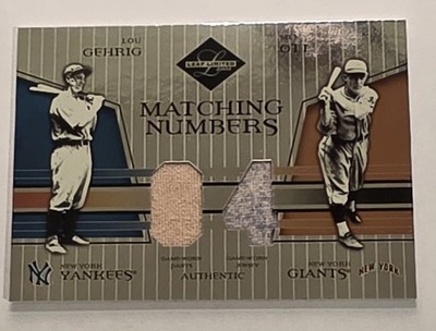 2004 Leaf Limited Lou Gehrig Mel Ott Matching Numbers Dual Relic #18/50