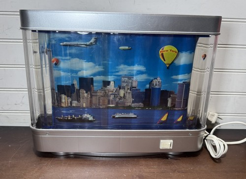 Vintage New York City Twin Towers Flugzeuge bewegliche Bewegung Lampe Licht Aquarium - Bild 2 von 11