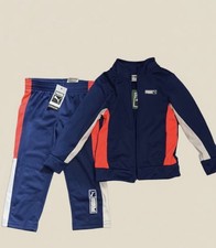 PUMA Boys 2 Piece Activewear Set Jacket Pants Blue Red White Size 24M