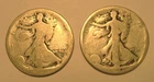 1916-D and 1921-S 50C Walking Liberty Half Dollars in Lower Grade Conditions