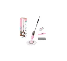True & Tidy 360 Spray Mop with 3 Interchangeable heads, Pink