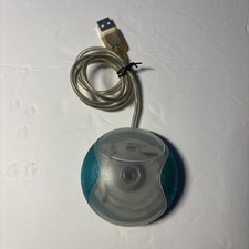 Apple USB Hockeypuck Mouse Clear M4848 Teal/Green iMac Power Mac Tested