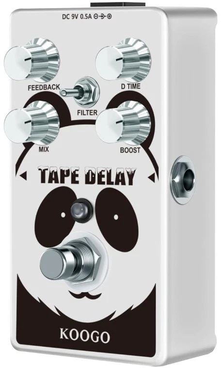 Pedal de retardo de cinta Koogo (Cool Panda) con ajuste de retardo de ancho y efectos de graves Foto 2 de 4