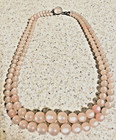 Vintage richelieu pink pearl double strand choker — photo 1