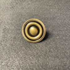 (5 Pack) 1-5/16 inch Round Target Knob Antique Brass