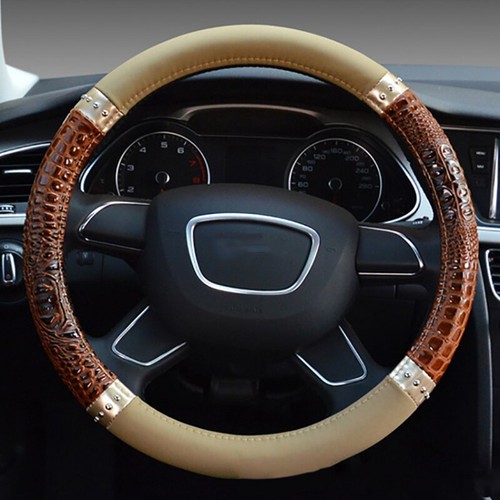 Crocodile Grain Leather Four Seasons Universal Car Steering Wheel Sport Cover - Picture 12 of 12