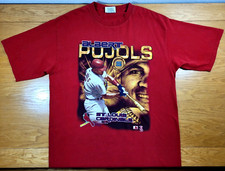 Albert Pujols T-shirt Men's XL Red Adult Vintage 2001 - SOLD AS IS Small Hole 