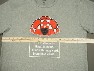 The North Face Shirt Mens Medium Gray Short Tent Graphic