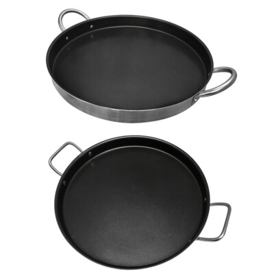 Alu Comal Griddle Top Grill 1-1/2'' Depth NonStick Coating Spanish Paella Pan