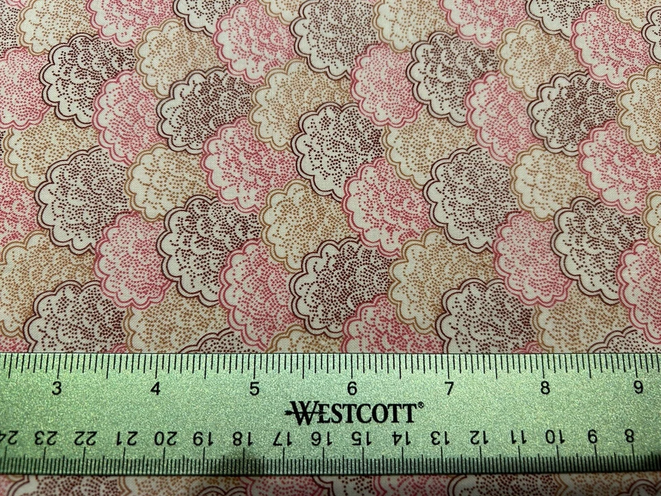 Almejas festoneadas ROSA tostado borgoña geométrico RJR acolchado 100 % tela de algodón Foto 4 de 4