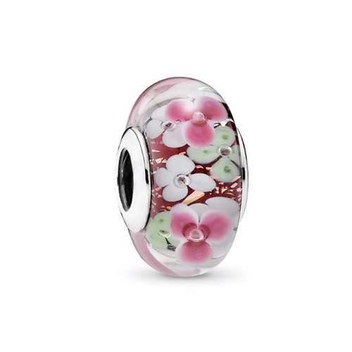 Sparkling Pink Flowers Series Cherry Blossom Daisy Charm Beads Fit Original 925 - Picture 36 of 39