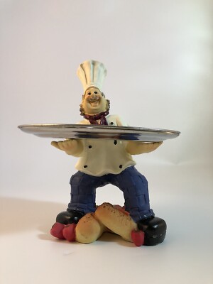Chef, Tray Holder, Sculpture, Home and Kitchen Decor, Kitchen Ware,