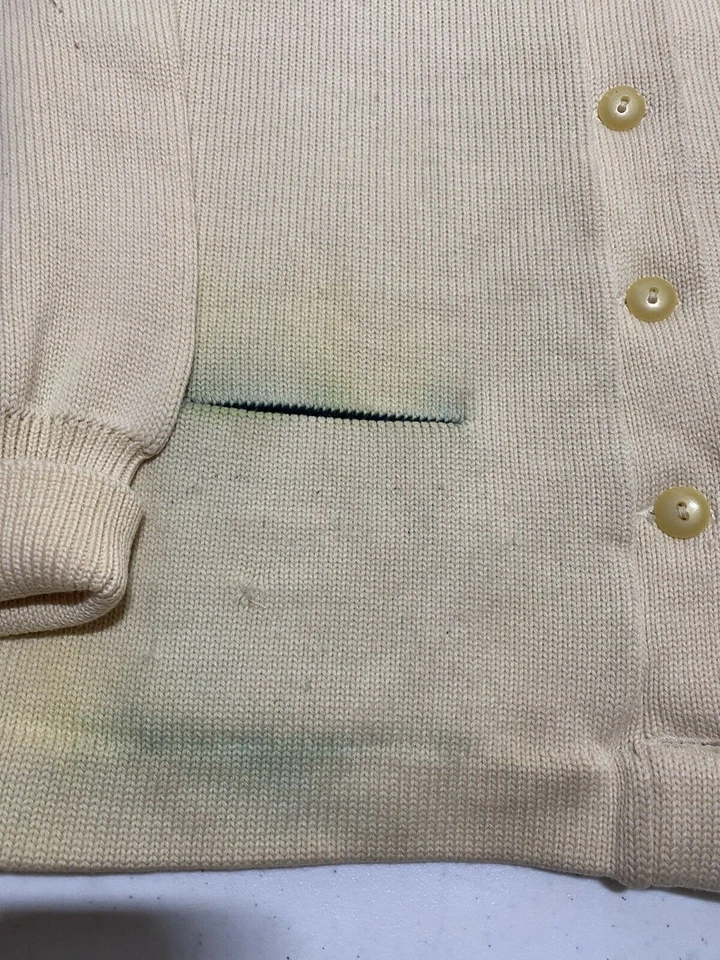 Cárdigan Letterman Vintage Años 60 Verde/Rojo 19x26 W2 Foto 2 de 4