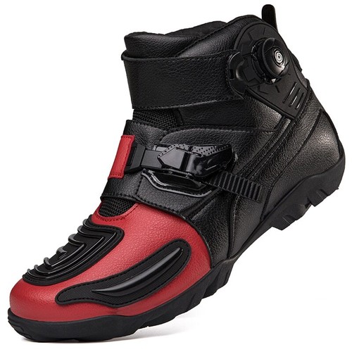 Men Motorcycle Boots Motocross Off-Road Racing Motorbike Riding Shoes Black - Picture 9 of 26
