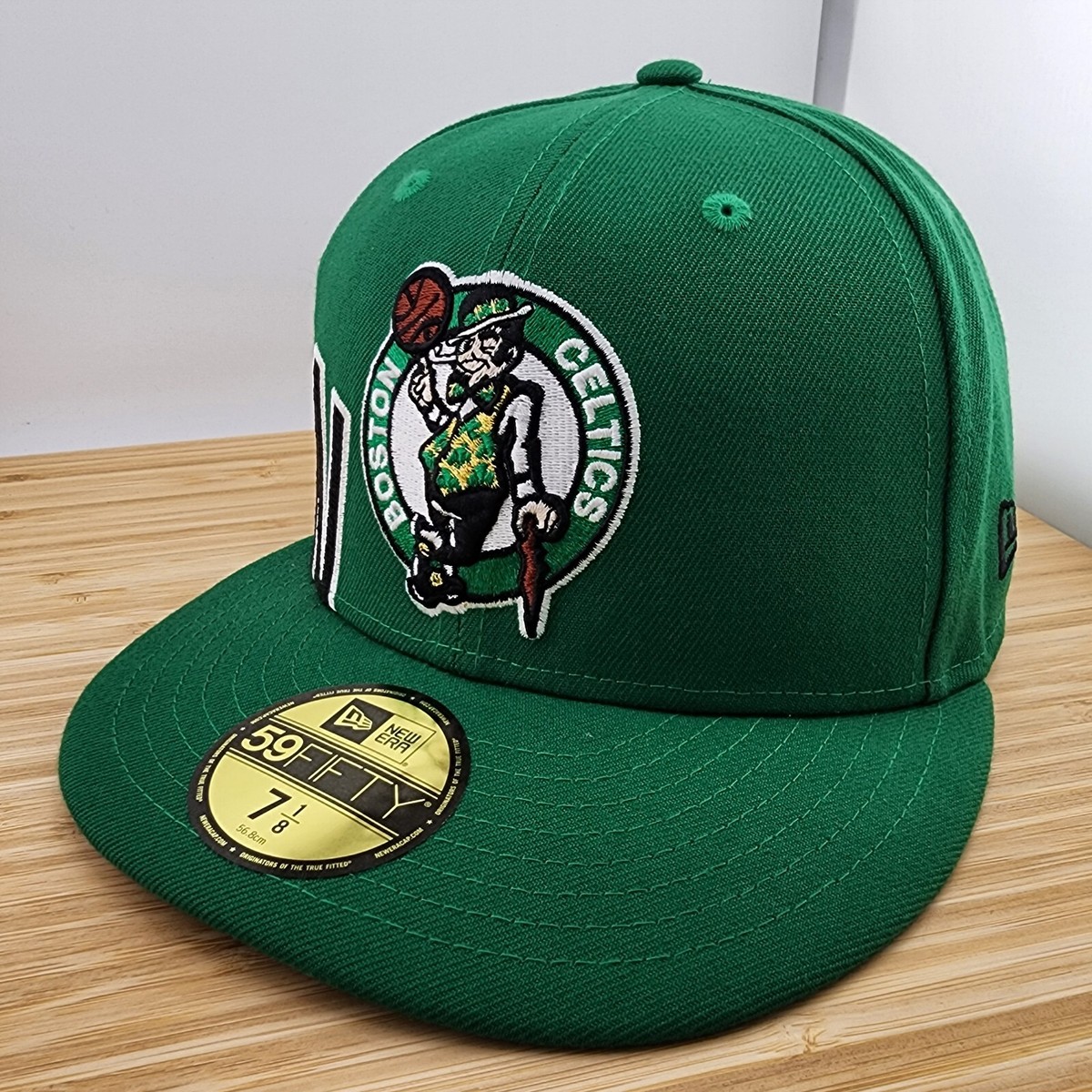 Boston Celtics Fitted Hat Cap, Giant CITY Embroidery, New Era 5950