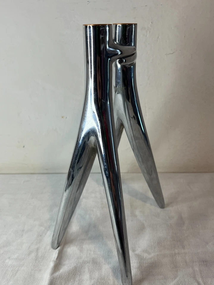 ABBRACCIAIO Kartell PHILIPPE STARCK CROMATO candelabro porta candele design - Immagine 4 di 4