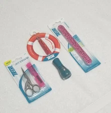 ✅TRIM Eye Lash Brow Kit Mini Tweezers Salon Boards Fine/Grit Essence Nail Polish