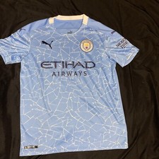 manchester city Mahrez soccer jersey xl youth Barely Used Great